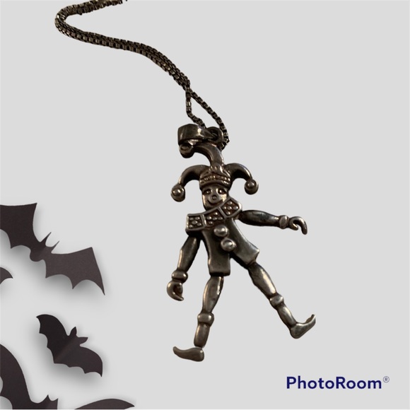 Vintage, Sterling, Articulated Jester Necklace - Picture 1 of 4